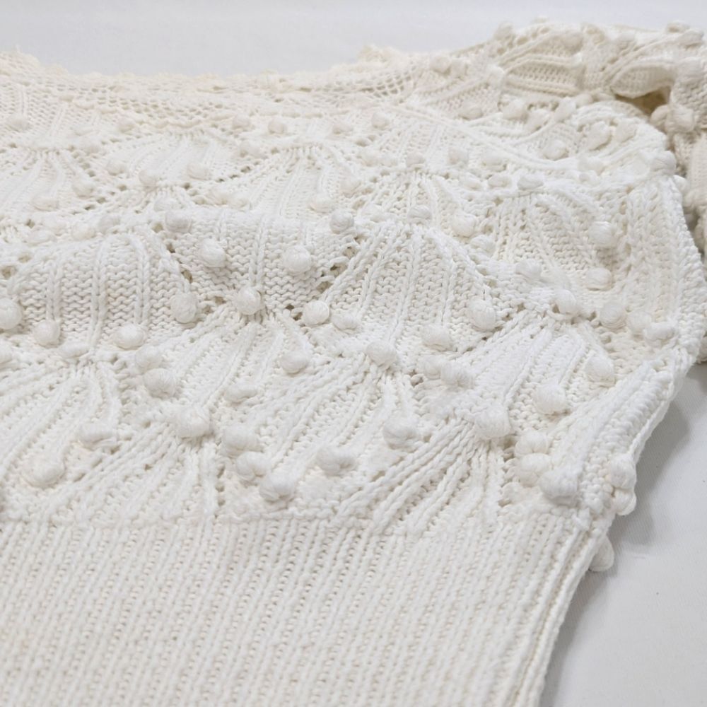 Elegant White Crochet Sweater - Picture 6 of 7